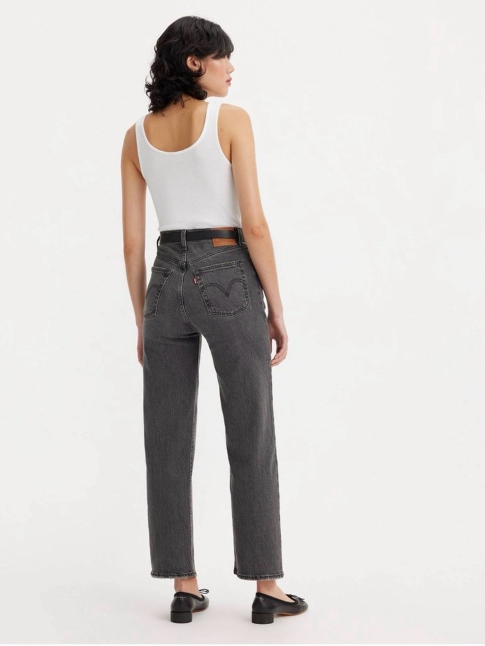 Levi's High-Rise Straight Leg Jeans in Charcoal - Picture 2 of 5
